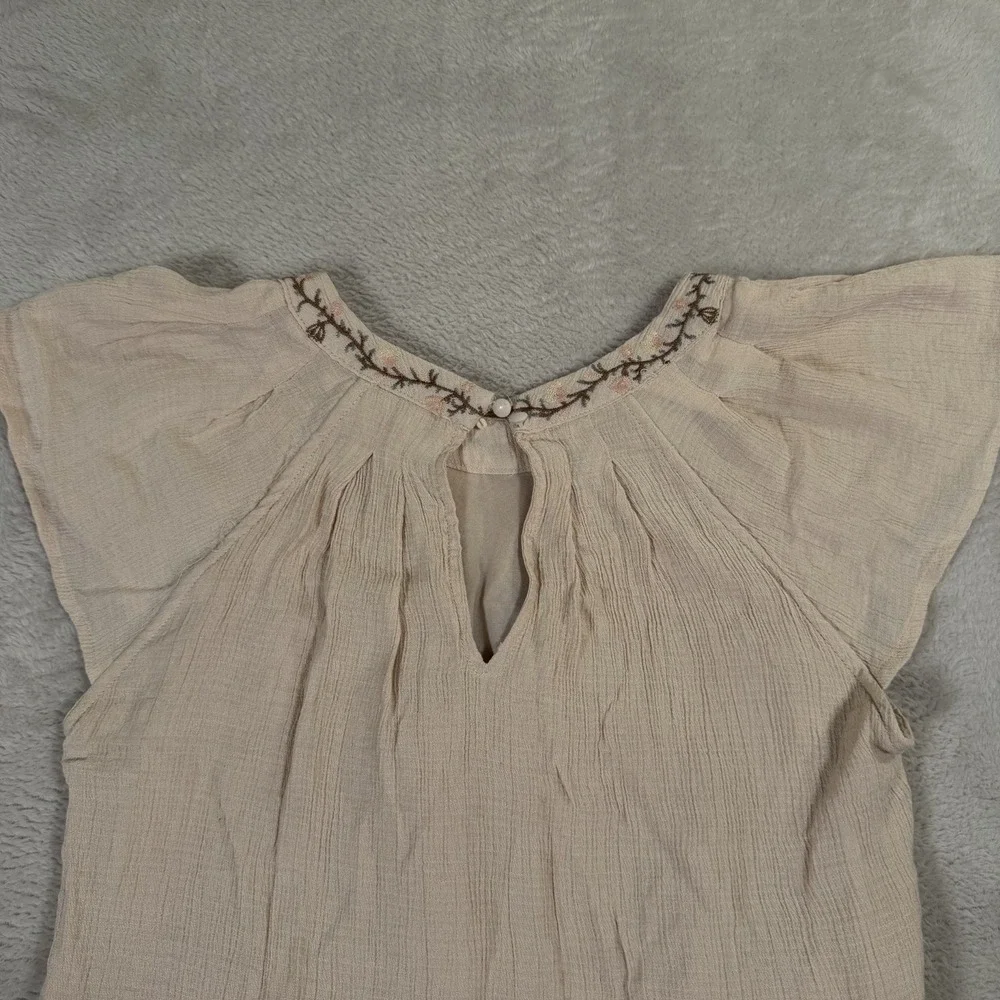 Moon River Anthropologie Small Embroidered‎ Lace Hem Boho Midi Dress - Picture 8 of 9